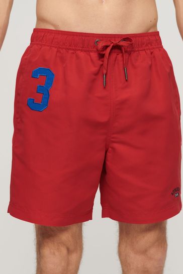 Superdry Red Recycled Polo 17 Inch Swim Shorts