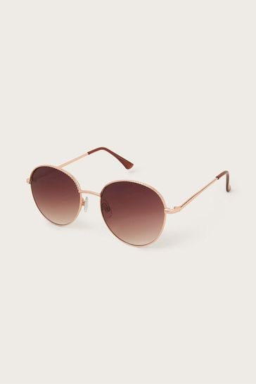 Monsoon Gold Round Twist Frame Sunglasses