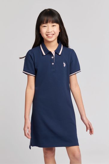 U.S. Polo Assn. Girls Ehite Polo Dress