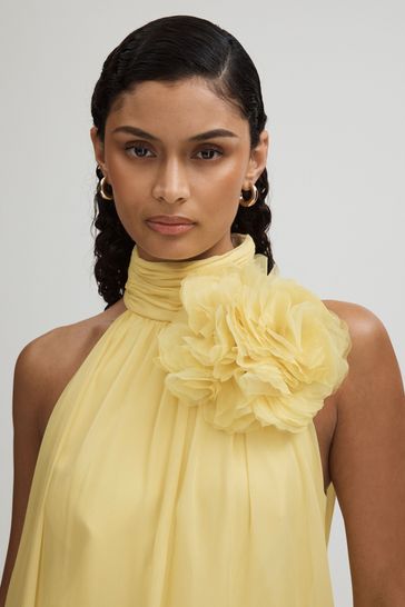 Halston yellow dress outlet