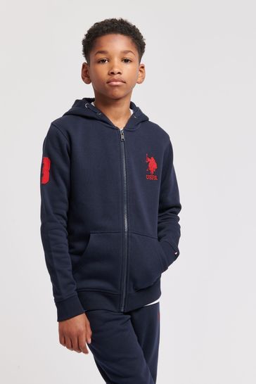Boys black zip hoodie shop