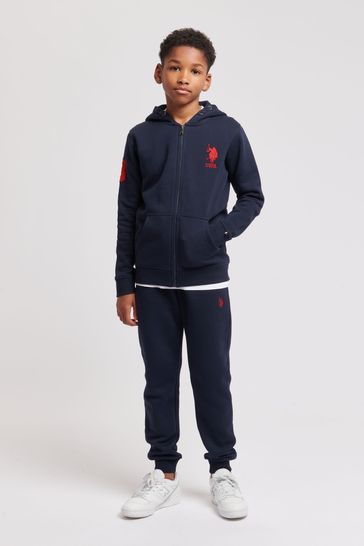 Buy U.S. Polo Assn. Blue Boys Player 3 Zip Hoodie from Next Bahrain