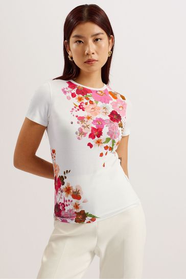 Ted Baker Pink Bellary Printed Fitted T-Shirt