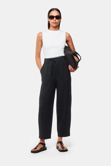 Whistles Tie Waist Black Trousers