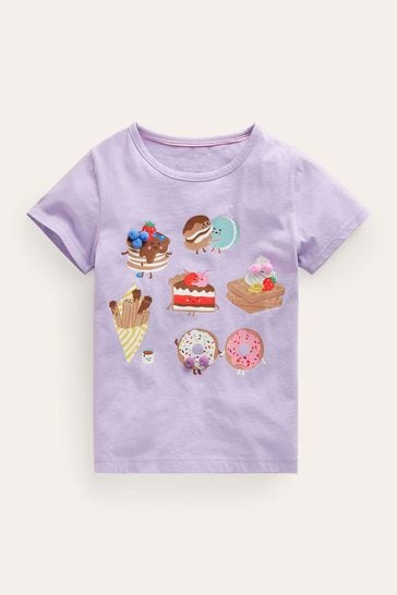 Boden Purple Printed Graphic T-Shirt