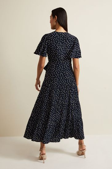 Phase eight navy deals polka dot dress