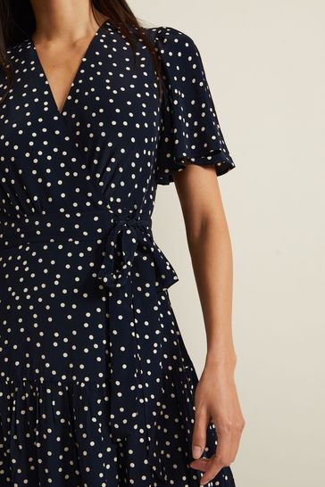 Buy Phase Eight Blue Jenna Spot Wrap Midaxi Dress from Next Bahrain