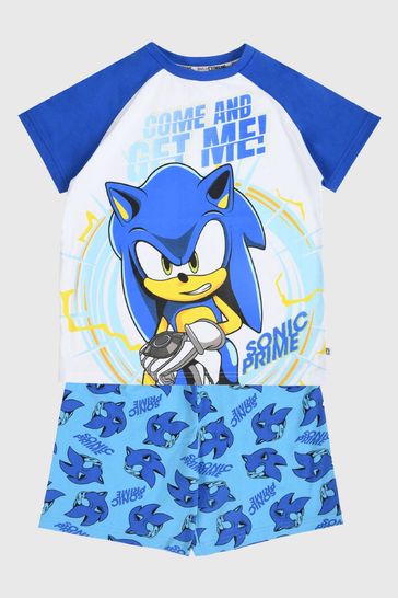 Brand Threads Blue Sonic Prime Boys Short Pyjama Set