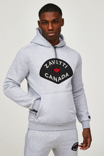 Zavetti Canada Grey Botticini Mesh Oth Hoodie