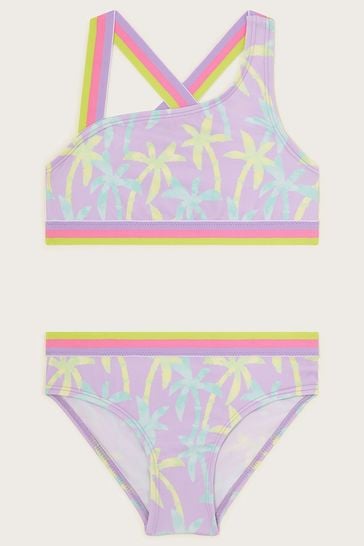 Monsoon Purple Palm Print Bikini Set