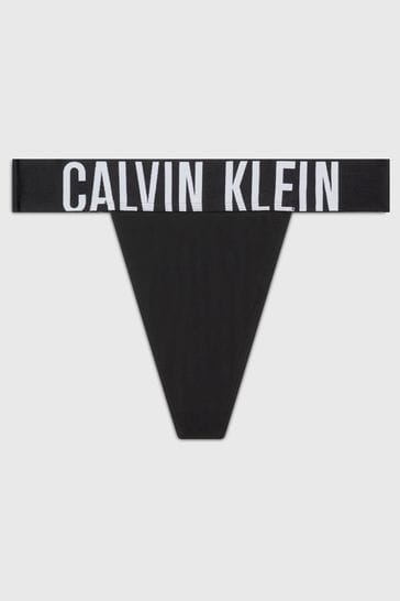 Calvin Klein Black Logo High Leg Thong