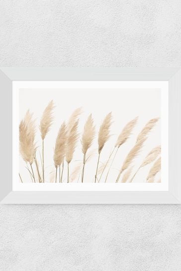 East End Prints White Pampas by Sisi and Seb Framed Art Print