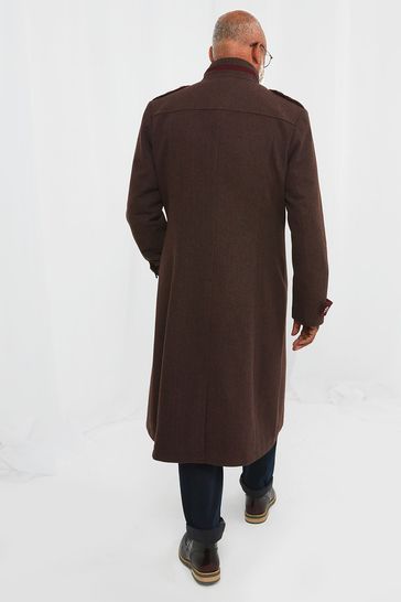 Full length military style coat store