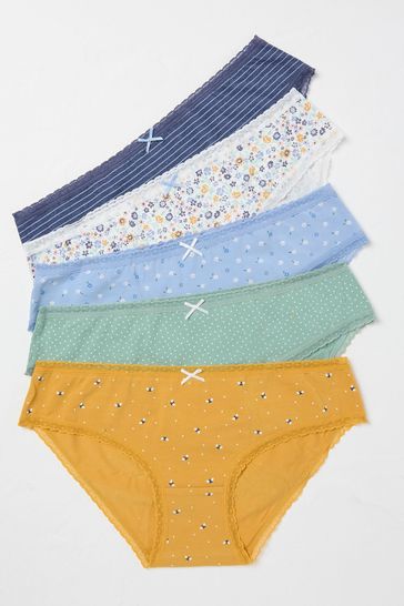 FatFace Green Knickers 5 Pack