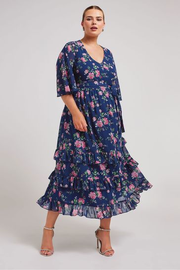 Yours Curve Floral Tiered Maxi Dress