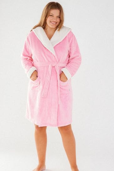 Chelsea Peers Pink Curve Fluffy Dressing Gown