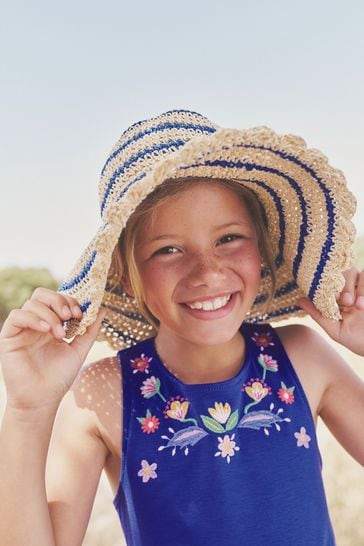 Boden Blue Twisted Straw Hat