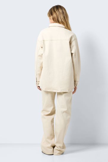 Buy NOISY MAY Cream Oversized Denim Shacket from Next Bahrain