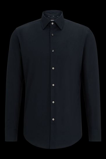 Buy BOSS Black Slim Fit Easy Iron Shirt In Stretch Cotton Poplin from Next Bahrain