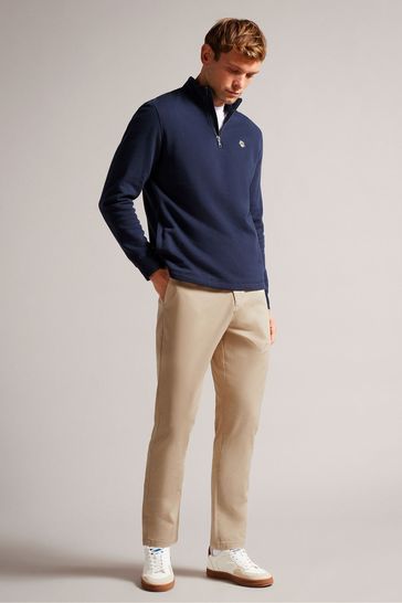 Ted Baker Slim Fit Cream Haydae Textured Chinos Trousers