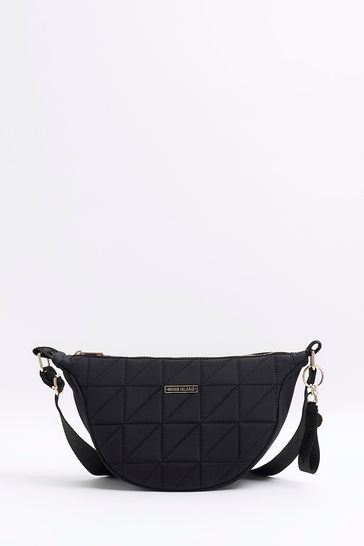 River Island Black Soft Scoop Quilted Cross-Body Bag