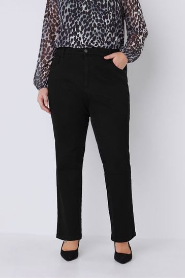 Evans Curve Black Straight Leg Jeans