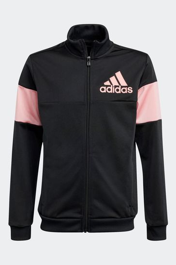 Adidas black pink tracksuit on sale