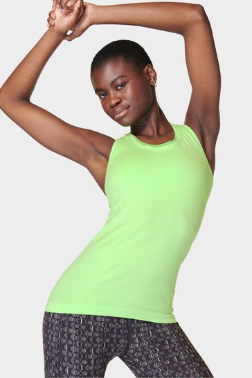 Buy Sweaty Betty Zest Green Marl Athlete Seamless Workout Tank Top from Next Kuwait