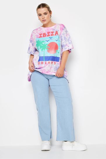 Buy Yours Curve 100 Cotton Astrology Print Tie Dye T Shirt from Next Turkey