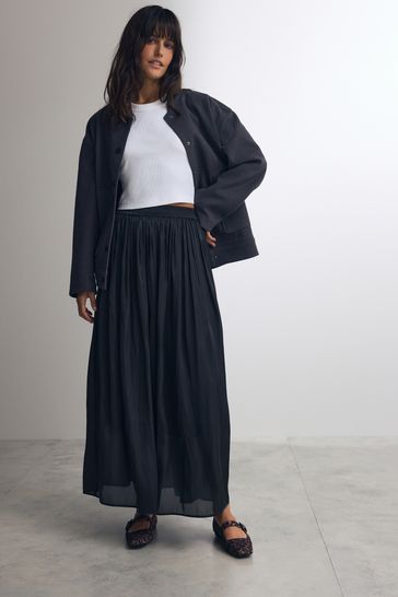 Metallic pleated maxi skirt uk new arrivals