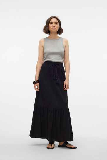 Buy VERO MODA Black Tiered Summer Maxi Skirt from Next Bahrain