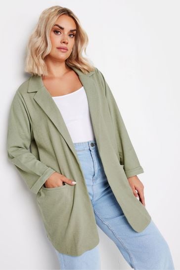 Yours Curve Green Textured Blazer