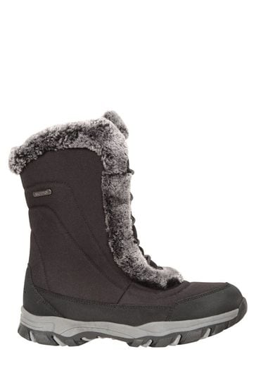 Mountain Warehouse Black Womens Ohio Thermal Fleece Lined Snow Boots