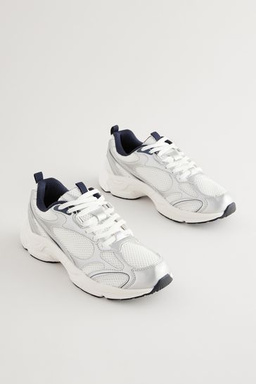 Buy White Forever Comfort Dad Chunky Trainers from Next Bahrain
