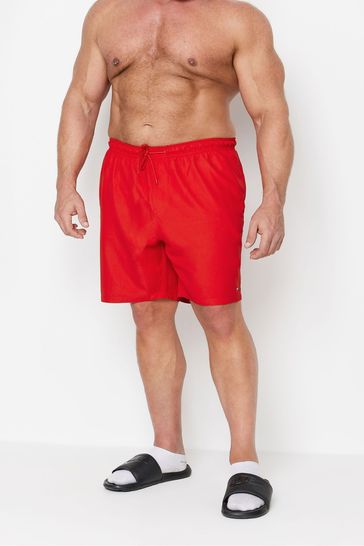BadRhino Big & Tall Red Plain Swim Shorts