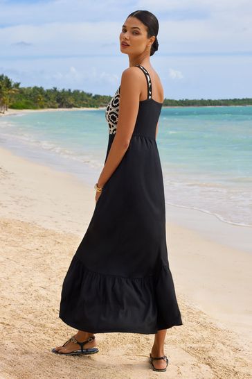 Buy Lipsy Black White Petite Crochet Mix Cami Holiday Shop Maxi Dress from Next Bahrain