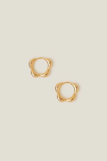 Accessorize Gold Plated 14CT Flower Hoops