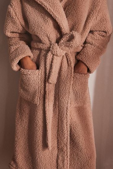 Teddy dressing gown with hood clearance