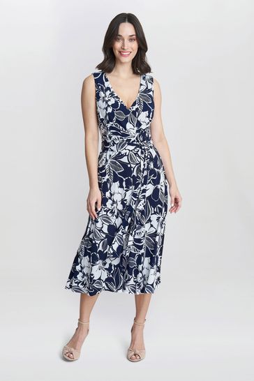 Buy Gina Bacconi Denise Fit Blue And Flare Jersey Dress from Next