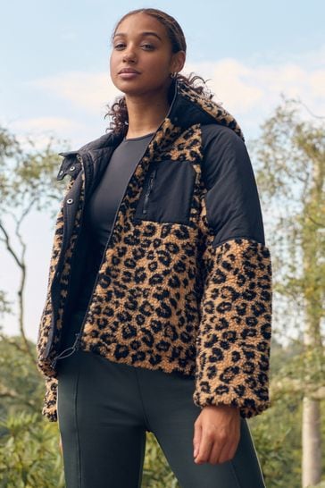 Animal Print Teddy Borg Jacket