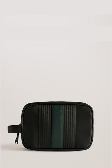 Ted Baker Black Russo Core Twill PU Striped Washbag