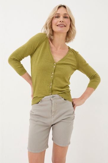 FatFace Green Rose Cardigan