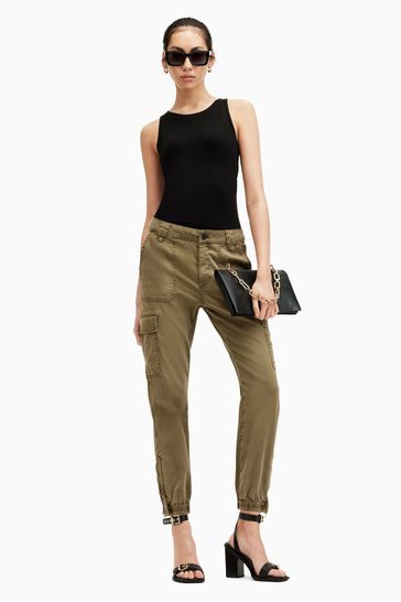 AllSaints Green Nola Cargo Trousers