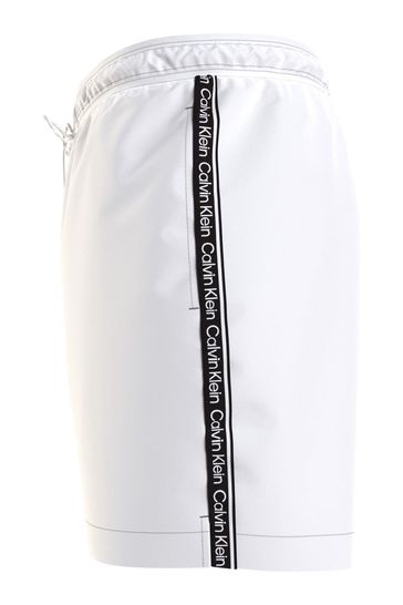 Calvin Klein White Medium Drawstring Swim Shorts