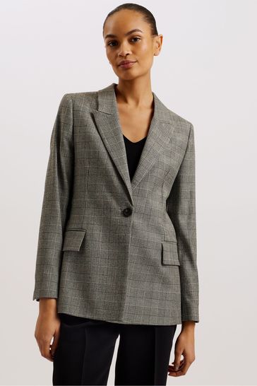 Ted Baker Jommia Grey Relaxed Fit Blazer