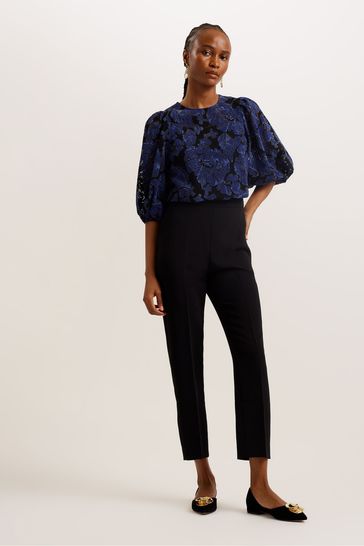 Ted Baker Blue Arpy Printed Balloon Sleeve Top
