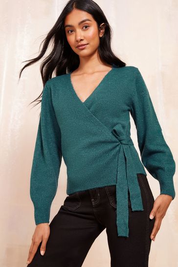 Tie cardigan wrap top