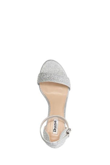 Dune London Silver Mendes Ombre Hotfix Sandals