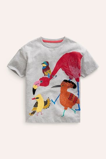 Boden Grey Joyful Jungle Animal Print T-Shirt
