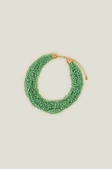 Accessorize Green Chunky Beaded Necklace